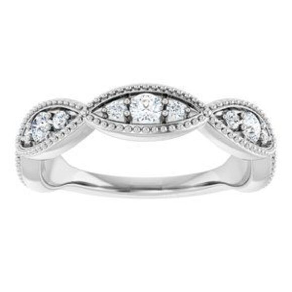 Platinum 0.5 CTW Natural Diamond Anniversary Band - Picture 3 of 5